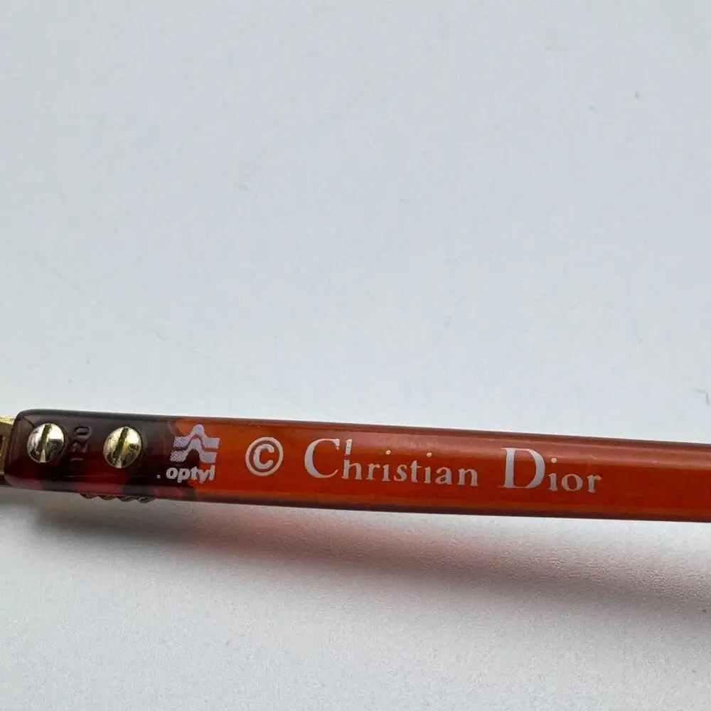 Christian Dior Sunglasses 2289 43 Gold Butterfly Rimless Vintage 61-16-120